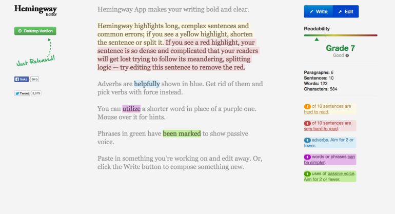 Hemingway App
