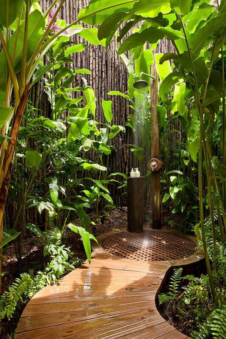 Lush Outdoor Shower
