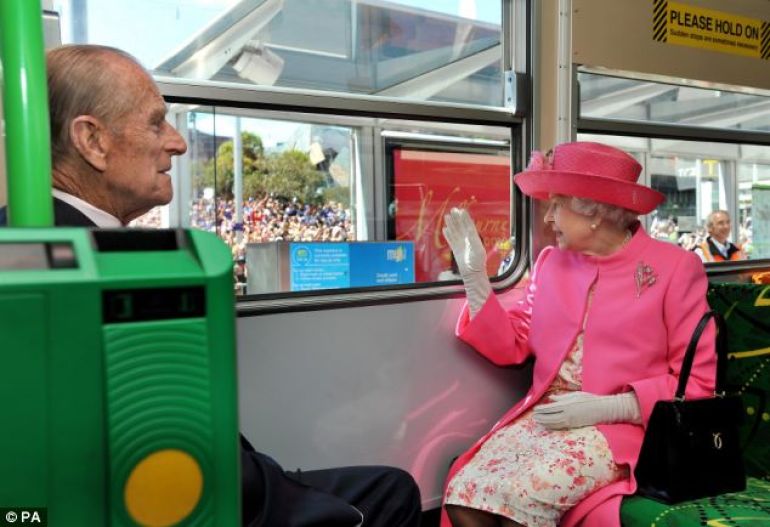 Queen rides a tram Melbourne
