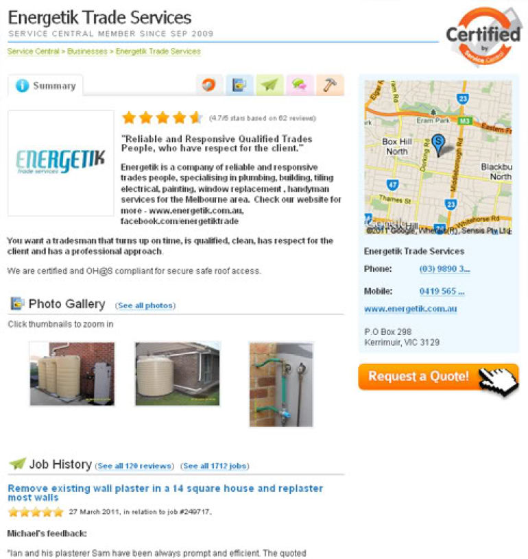 Service Central Profile - Energetik