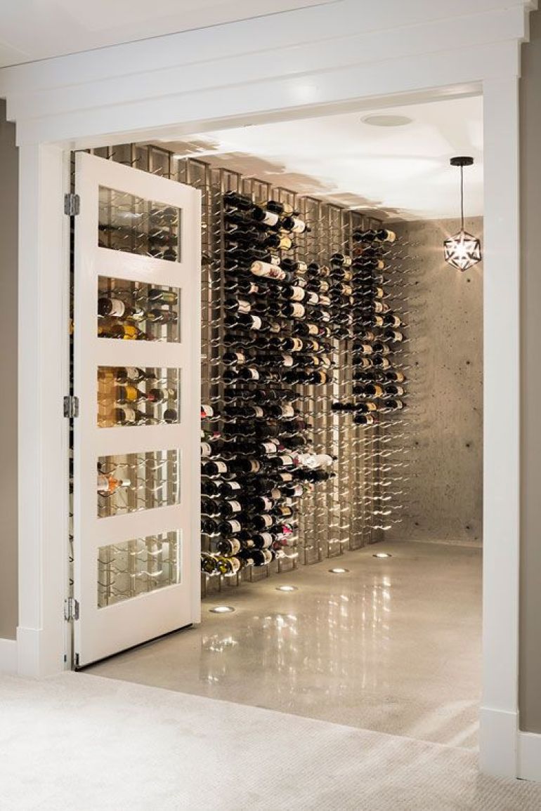 Minimalist concrete wine cellar