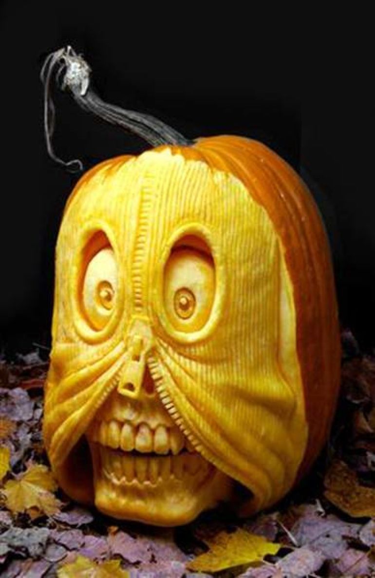 zipper face pumpkin