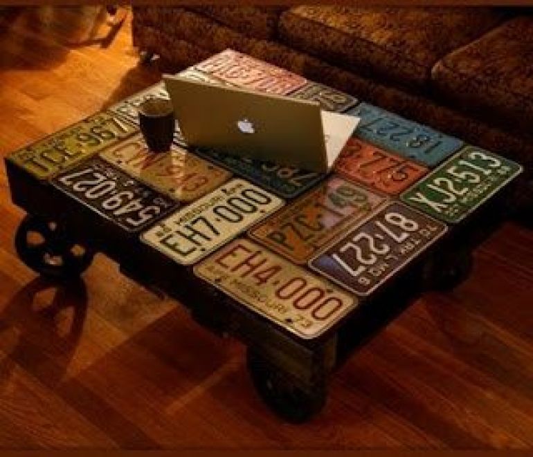 Man Cave License Plate Coffee Table