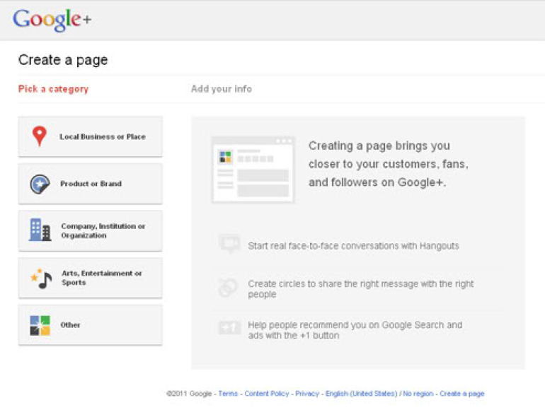 google+ for businesses