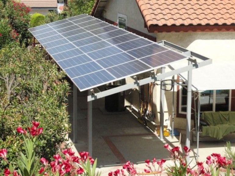 Solar panel shade structure