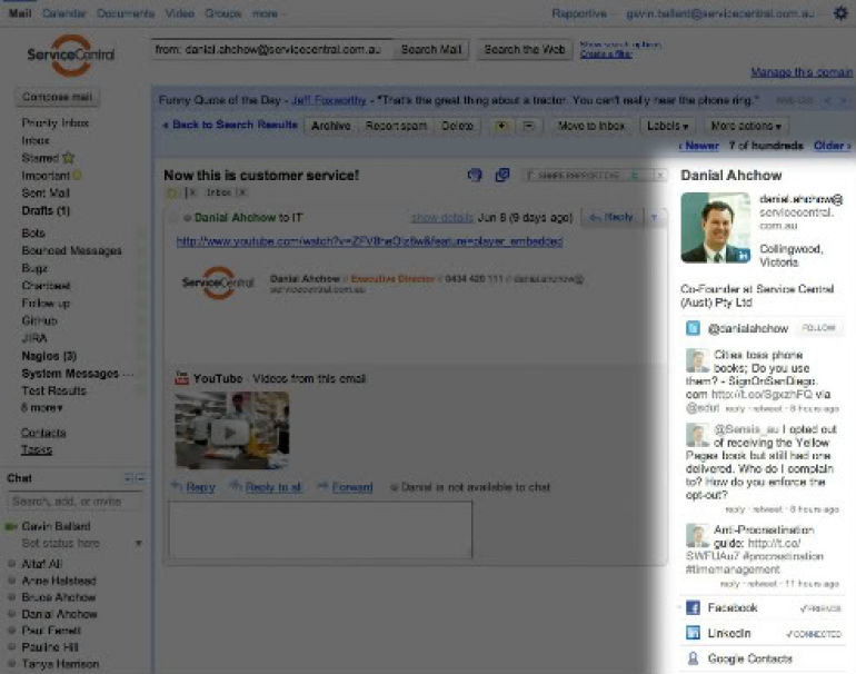 Rapportive in Gmail