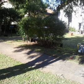 Before Samtex installed a white picket fence.